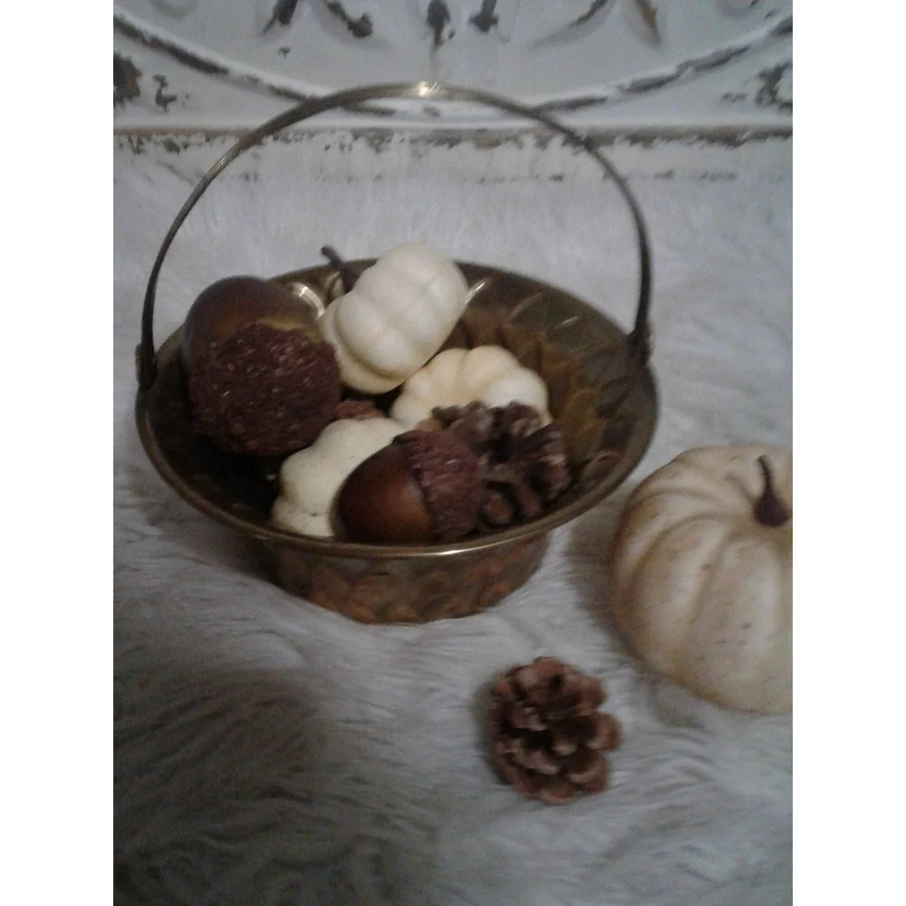 Vintage brass basket/ bowl